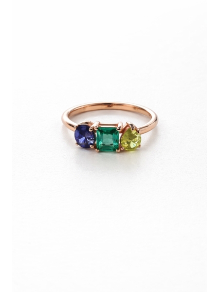 Acquista ora anello forme azzurro giallo e verde acqua su elefantebianco.jewelry
