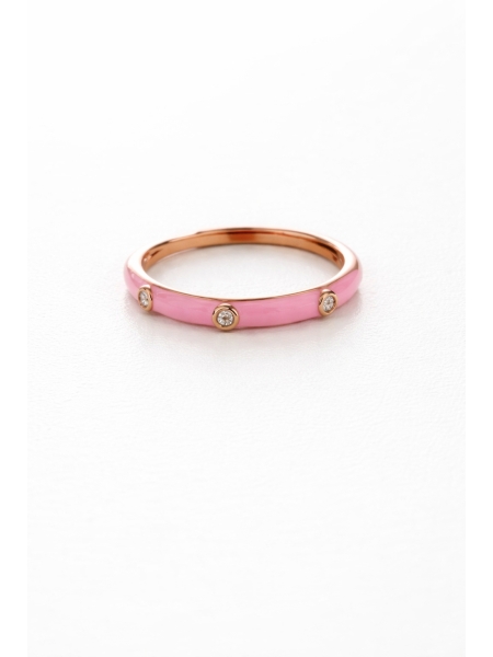 Acquista ora anello smaltato rosa su elefantebianco.jewelry
