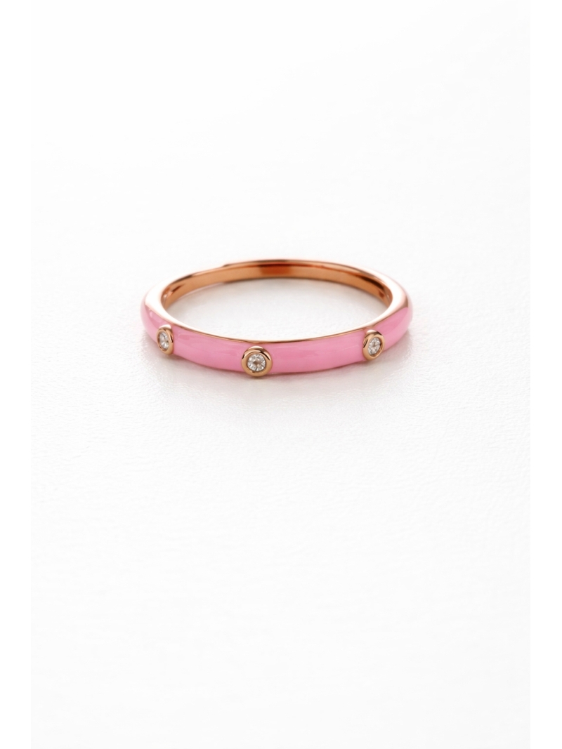 Acquista ora anello smaltato rosa su elefantebianco.jewelry