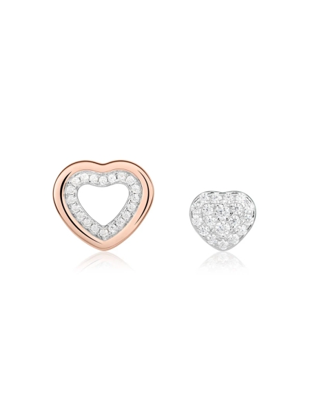 Acquista ora Orecchini trilogia cuore pavè e cuore vuoto su elefantebianco.jewelry