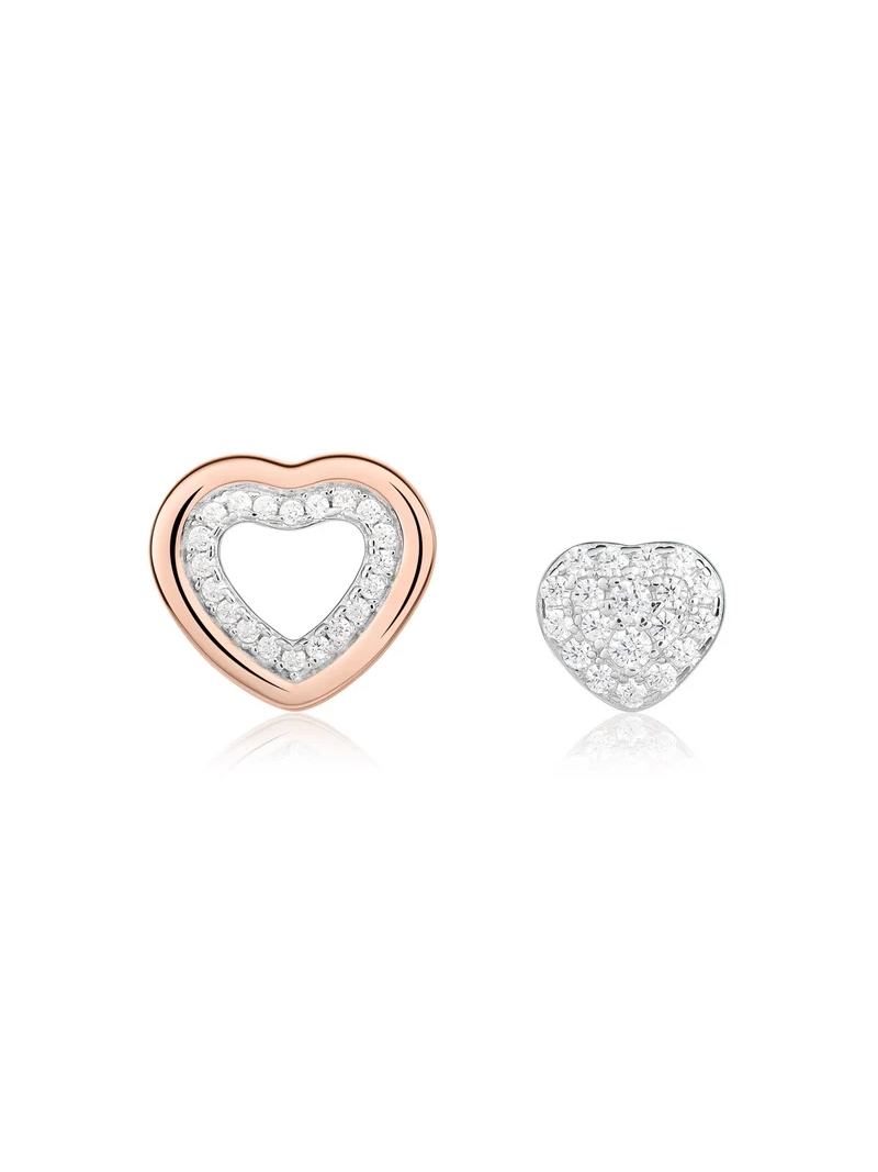 Acquista ora Orecchini trilogia cuore pavè e cuore vuoto su elefantebianco.jewelry