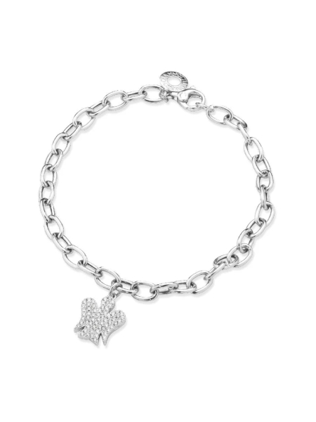 Acquista ora bracciale catena con angelo pave su elefantebianco.jewelry
