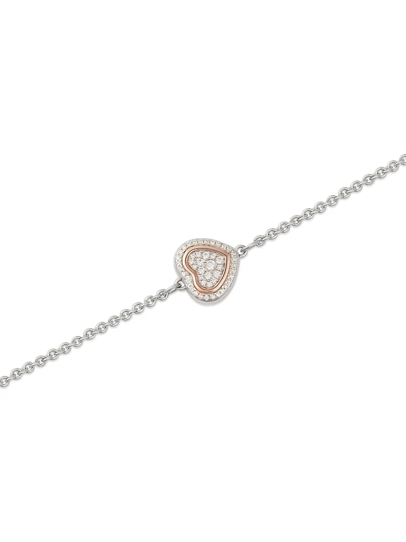 Acquista ora Bracciale trilogia con cuore pave su elefantebianco.jewelry