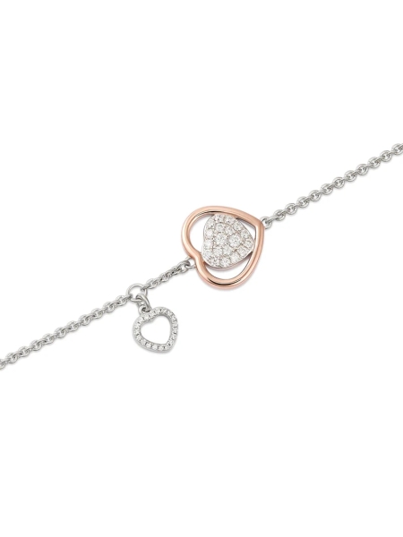 Acquista ora Bracciale trilogia con cuore charm traforato su elefantebianco.jewelry 2