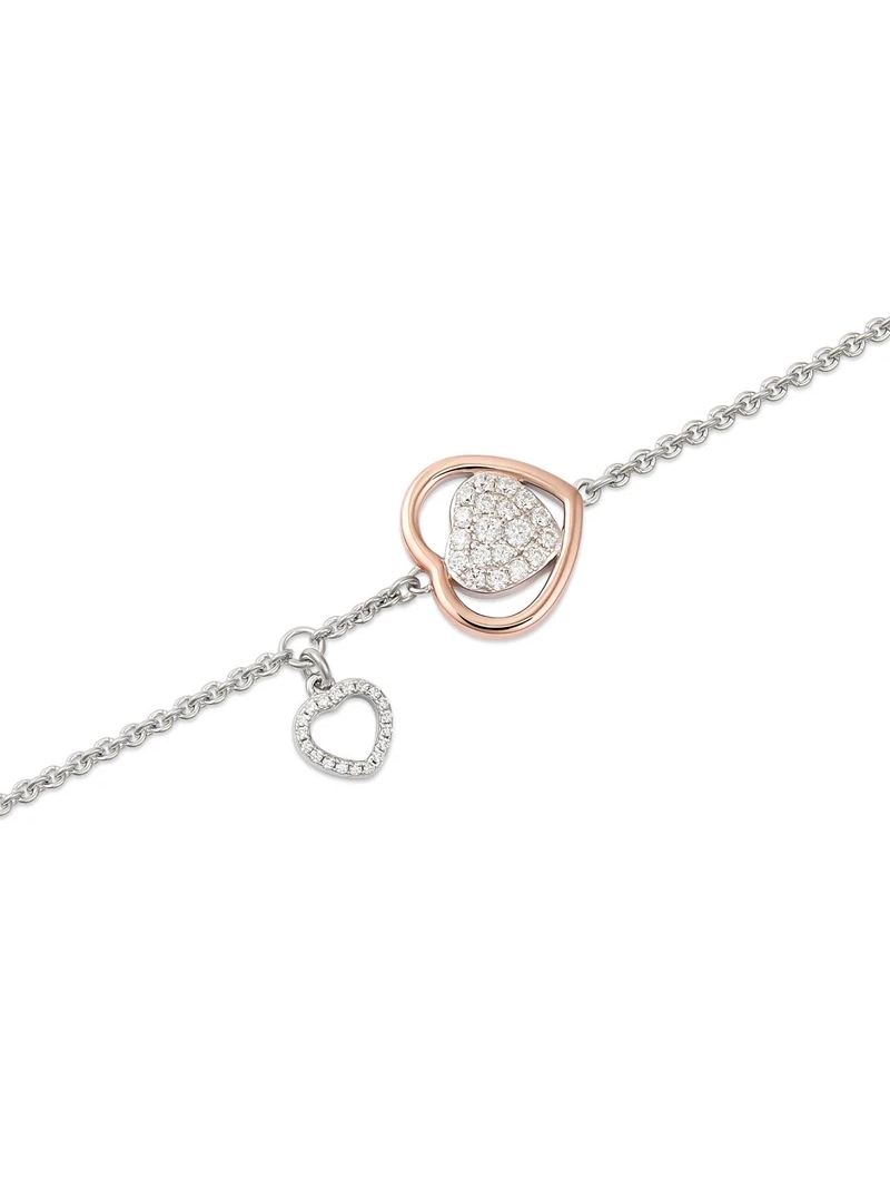 Acquista ora Bracciale trilogia con cuore charm traforato su elefantebianco.jewelry