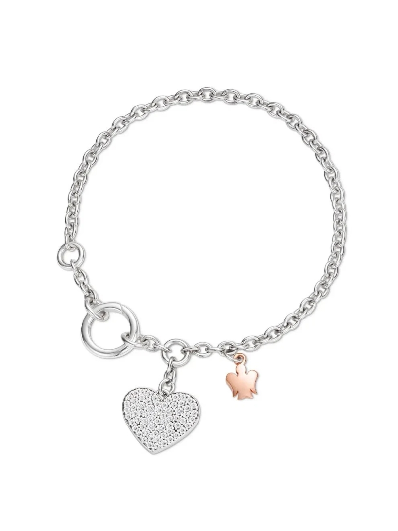 Acquista ora bracciale chiusura anello e cuore pave su elefantebianco.jewelry
