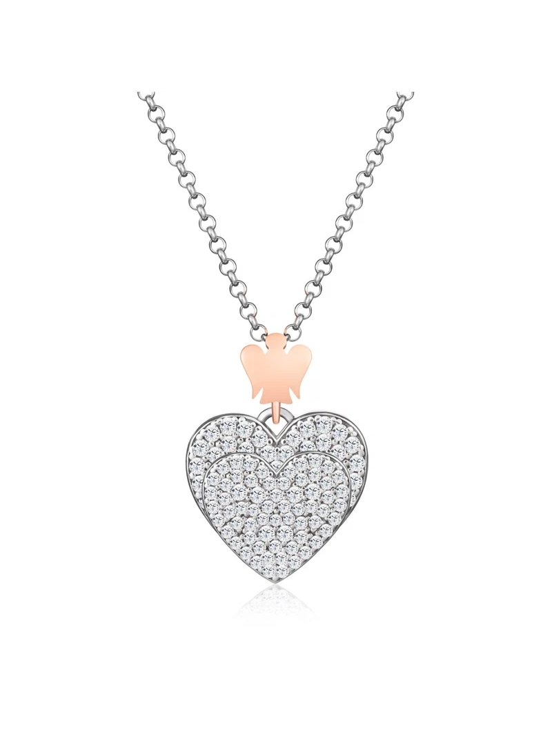 Acquista ora Collana con pendente doppio cuore su elefantebianco.jewelry