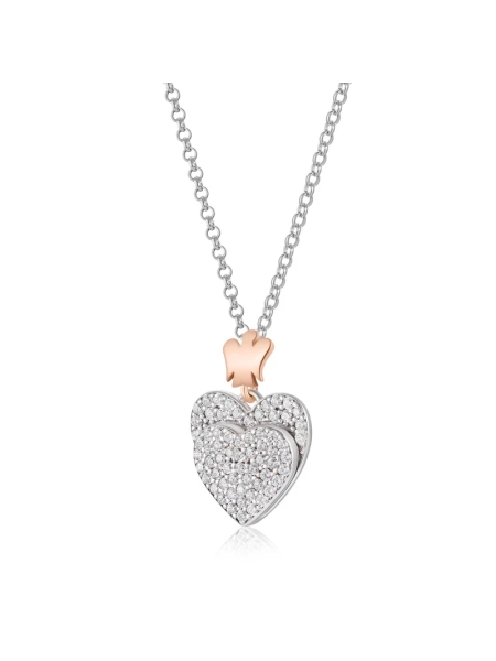 Acquista ora Collana con pendente doppio cuore su elefantebianco.jewelry 2