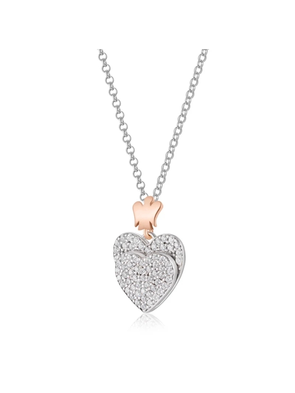 Acquista ora Collana con pendente doppio cuore su elefantebianco.jewelry