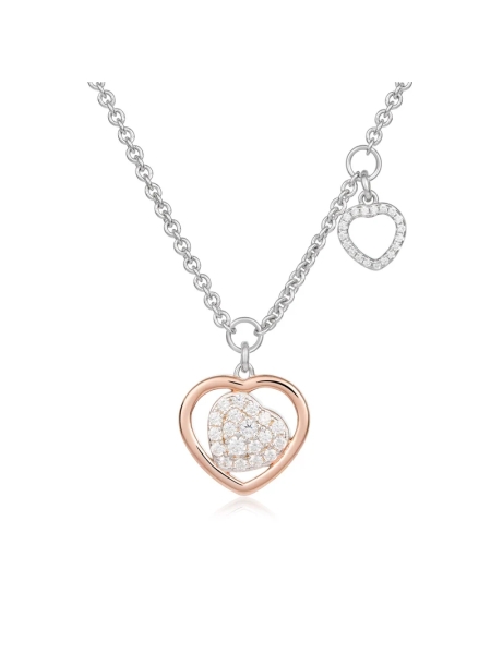 Acquista ora Collana trilogia con cuore charm traforato su elefantebianco.jewelry