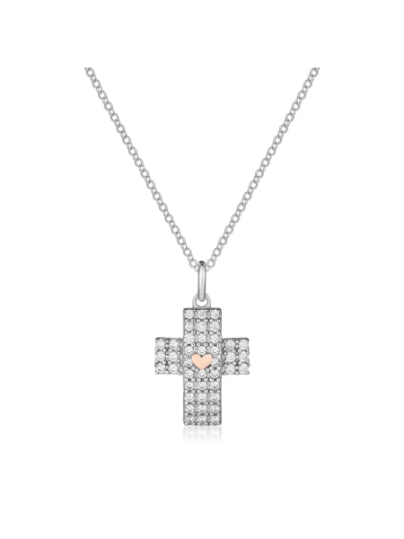 Acquista ora Collana croce con cuore su elefantebianco.jewelry