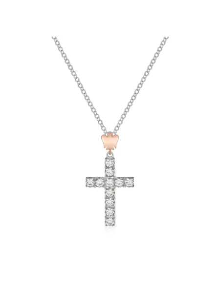 Acquista ora Collana croce in argento e angelo su elefantebianco.jewelry