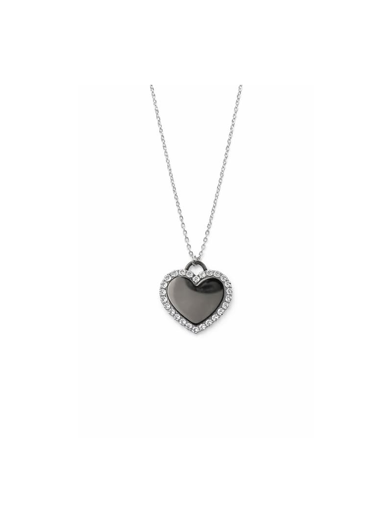 Acquista ora collana cuore contorno zirconi (incisione omaggio) su elefantebianco.jewelry