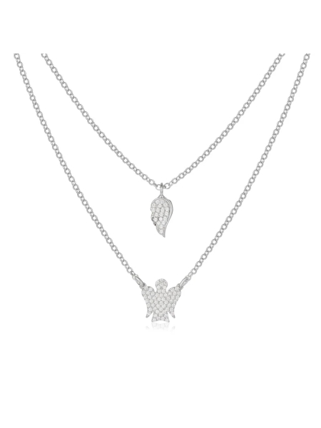 Acquista ora Collana con Angelo Ala e Zirconi su elefantebianco.jewelry