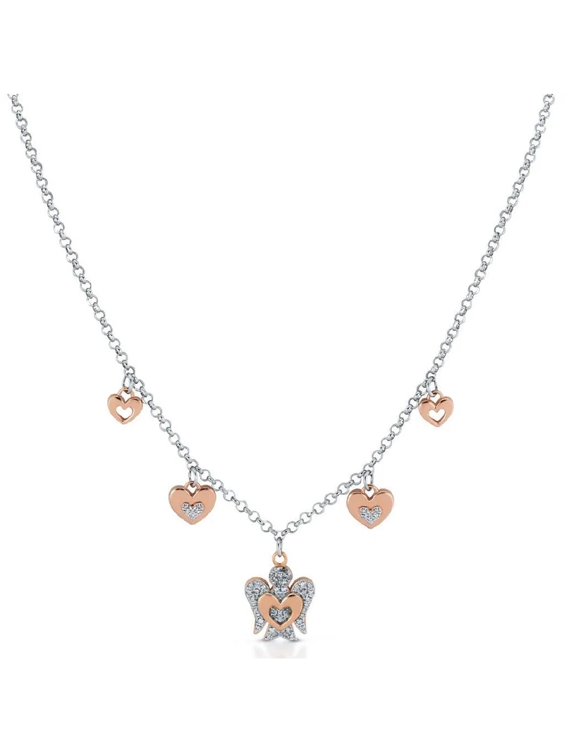 Acquista ora Collana con Angelo E Cuori su elefantebianco.jewelry