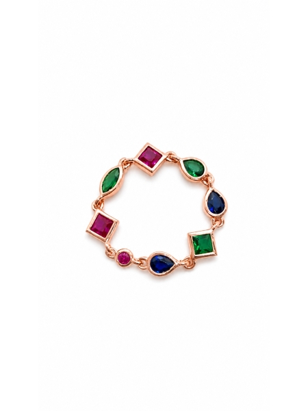 Acquista ora anello eternity in argento 925% MULTICOLORE GOLD ROSE su elefantebianco.jewelry