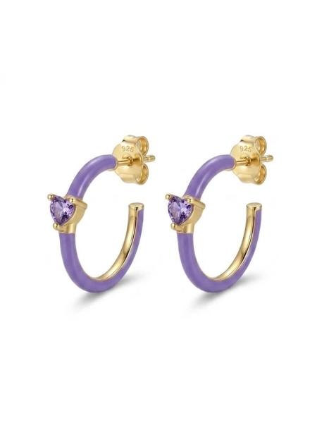 Acquista ora semicerchi smalto lilla e cuore su elefantebianco.jewelry