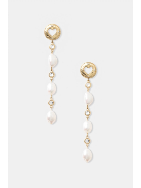 Acquista ora orecchini cuore con perle pendenti su elefantebianco.jewelry