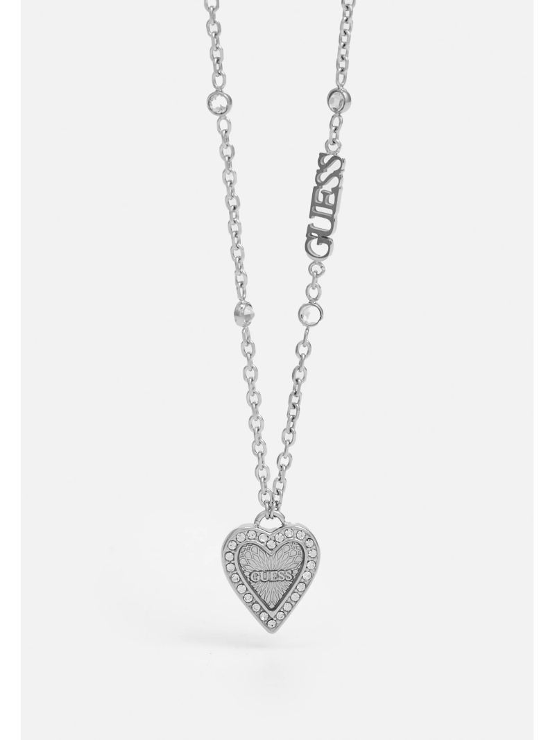 Acquista ora collana cuore contorno zirconato e catena con punto luce su elefantebianco.jewelry