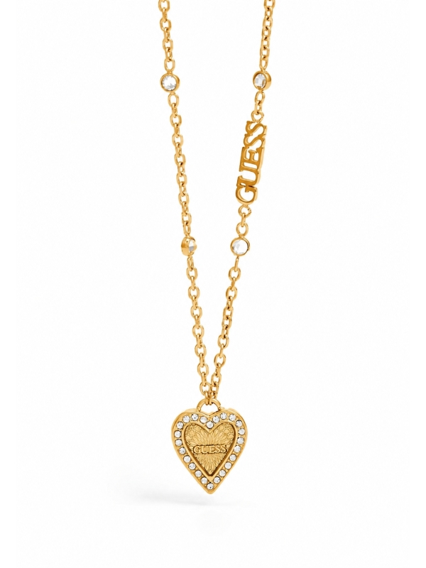 Acquista ora collana cuore contorno zirconato e catena con punto luce su elefantebianco.jewelry