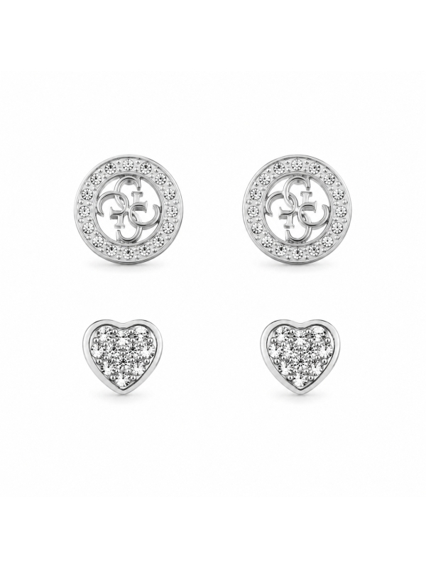 Acquista ora orecchini doppia coppia logo e cuore zirconato su elefantebianco.jewelry