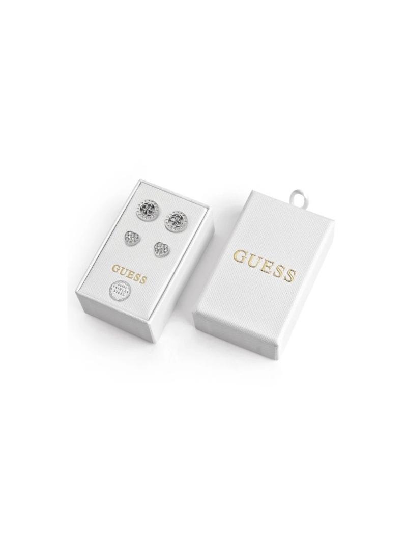 Acquista ora orecchini doppia coppia logo e cuore zirconato su elefantebianco.jewelry
