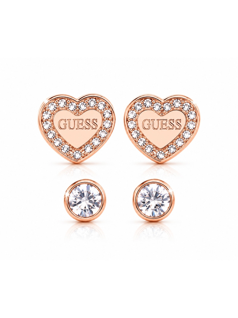 Acquista ora orecchini doppia coppia cuore con punto luce su elefantebianco.jewelry