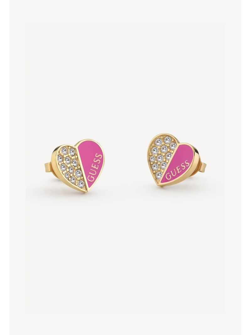 Acquista ora orecchini cuore smaltato rosa e zirconato su elefantebianco.jewelry