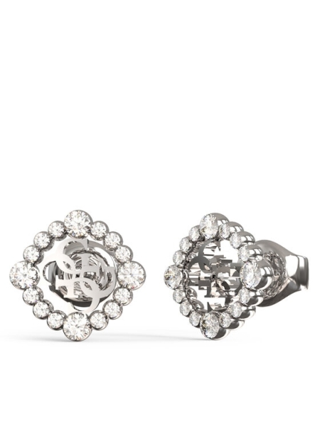 Acquista ora orecchini tondi zirconati con logo traforato su elefantebianco.jewelry