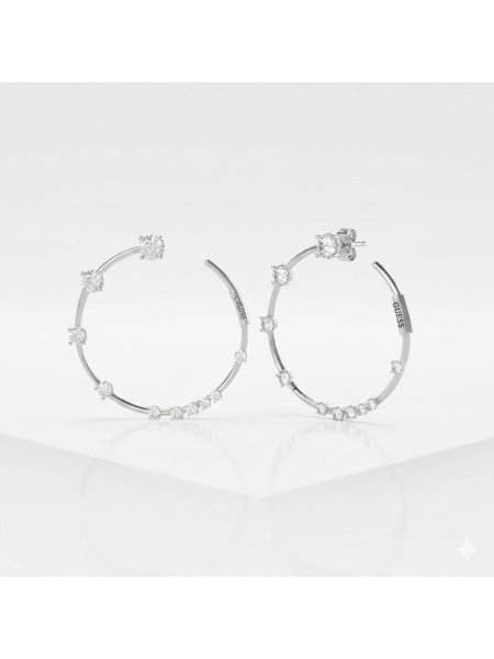 Acquista ora orecchino cerchio frontale con zirconi su elefantebianco.jewelry