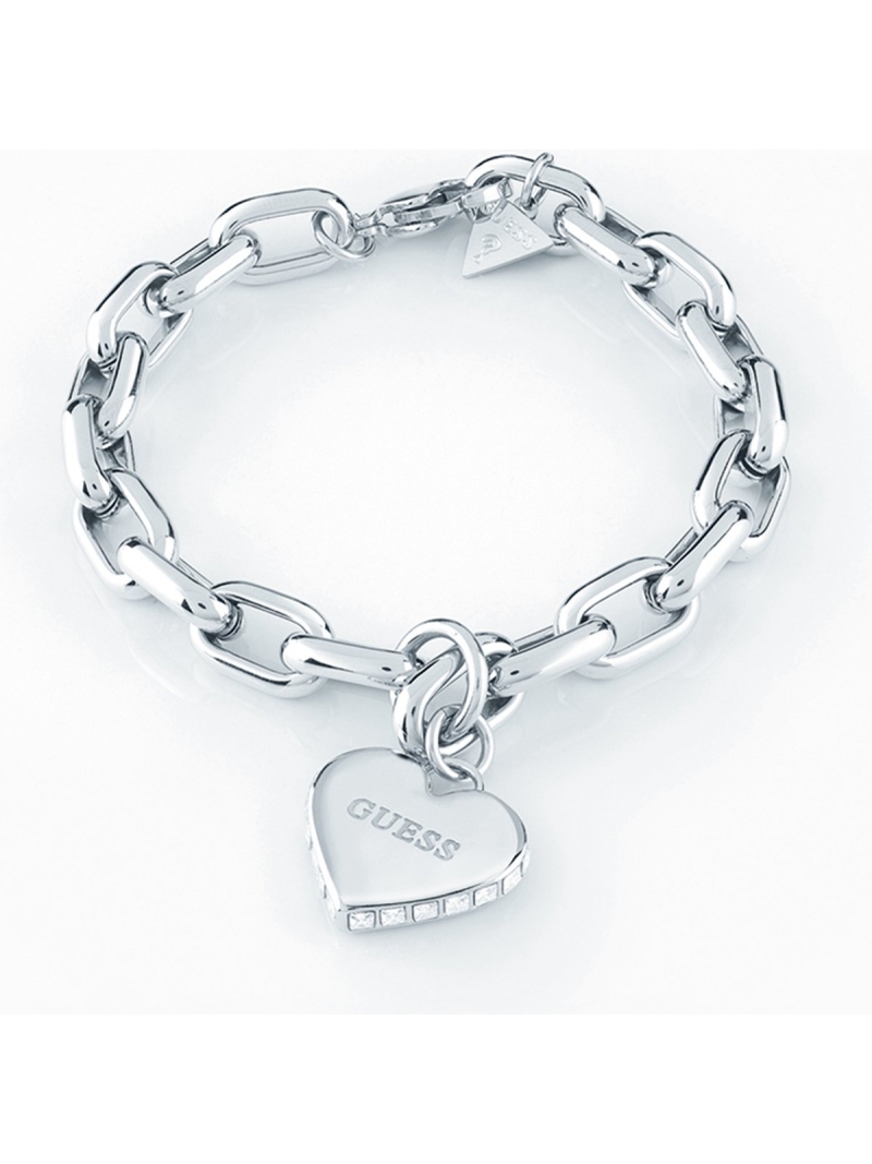 Acquista ora bracciale catena con cuore contornato di zirconi su elefantebianco.jewelry
