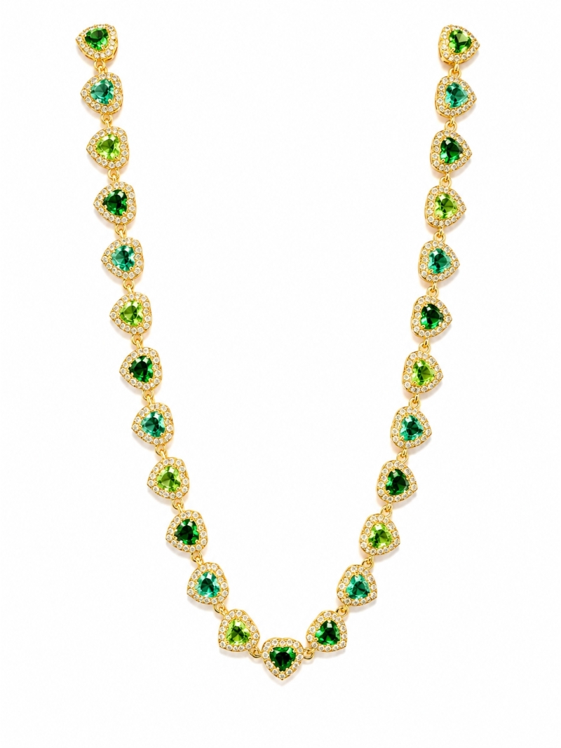 Acquista ora collana tutti cuori verde su elefantebianco.jewelry