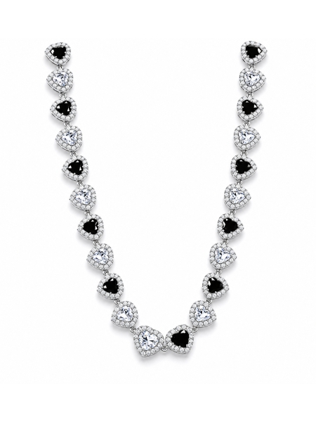 Acquista ora collana tutti cuori nero e grigio su elefantebianco.jewelry