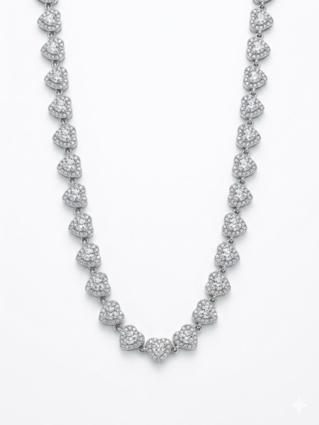 Acquista ora collana tutti cuori bianca su elefantebianco.jewelry
