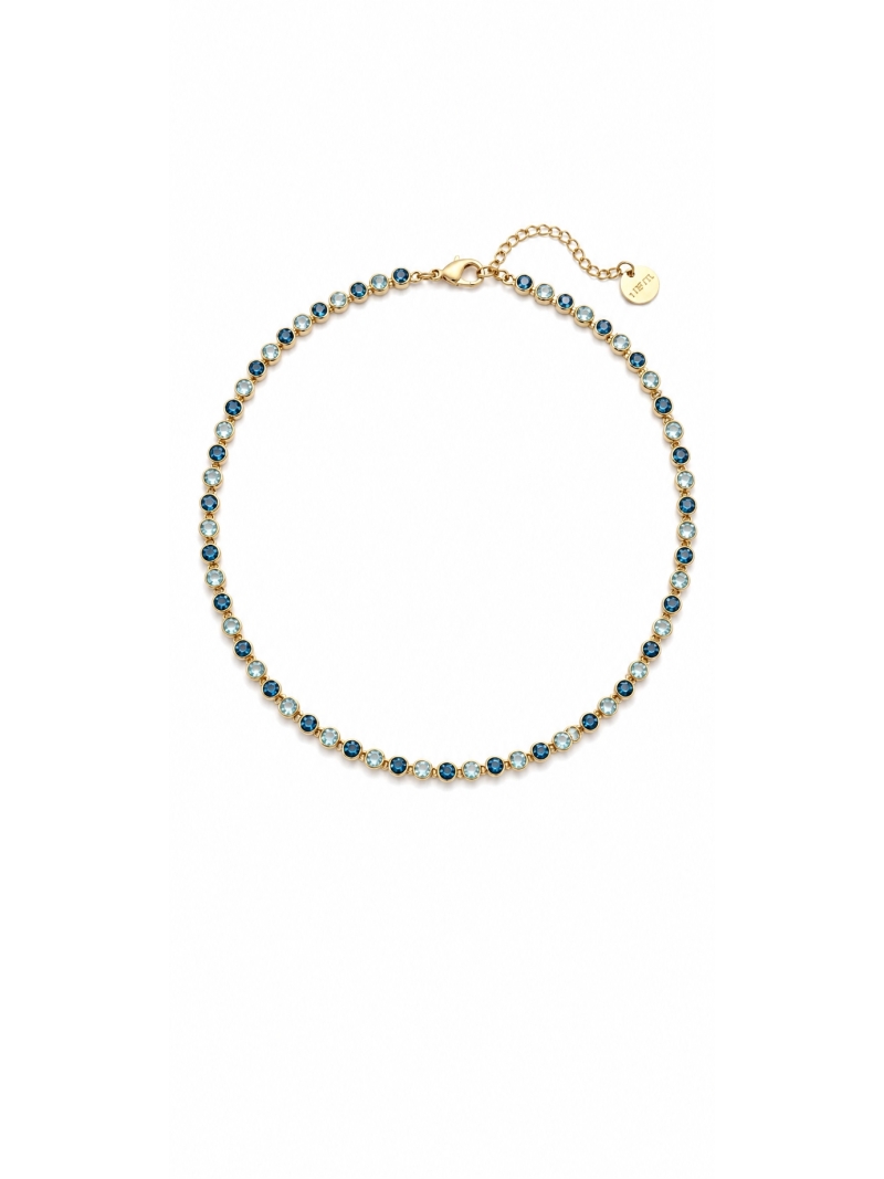 Acquista ora collana tennis tondini sfumature di azzurro su elefantebianco.jewelry