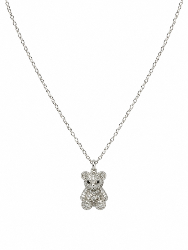 Acquista ora collana orsetto zirconato su elefantebianco.jewelry