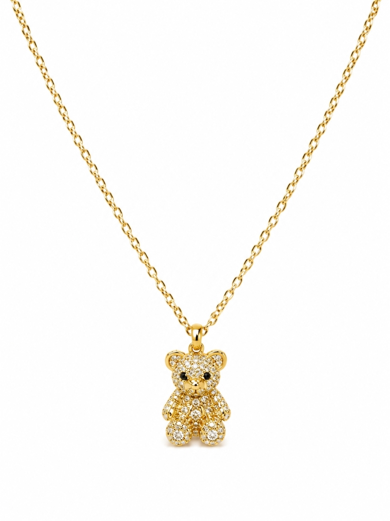 Acquista ora collana orsetto zirconato su elefantebianco.jewelry