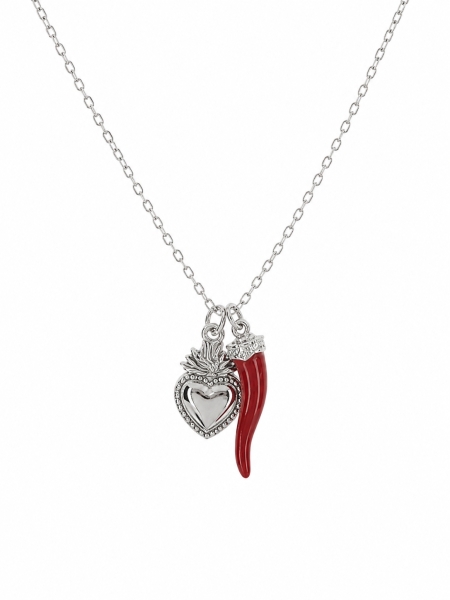 Acquista ora collana corno e cuore sacro su elefantebianco.jewelry