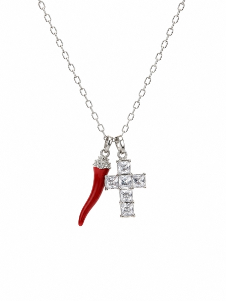Acquista ora collana corno e croce su elefantebianco.jewelry