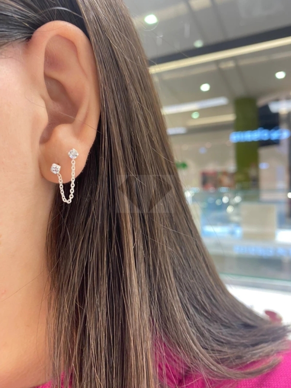 Acquista ora orecchino doppio brillantino su elefantebianco.jewelry