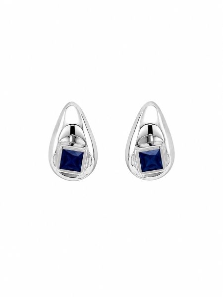 Acquista ora orecchini goccia con zircone quadrato blu su elefantebianco.jewelry