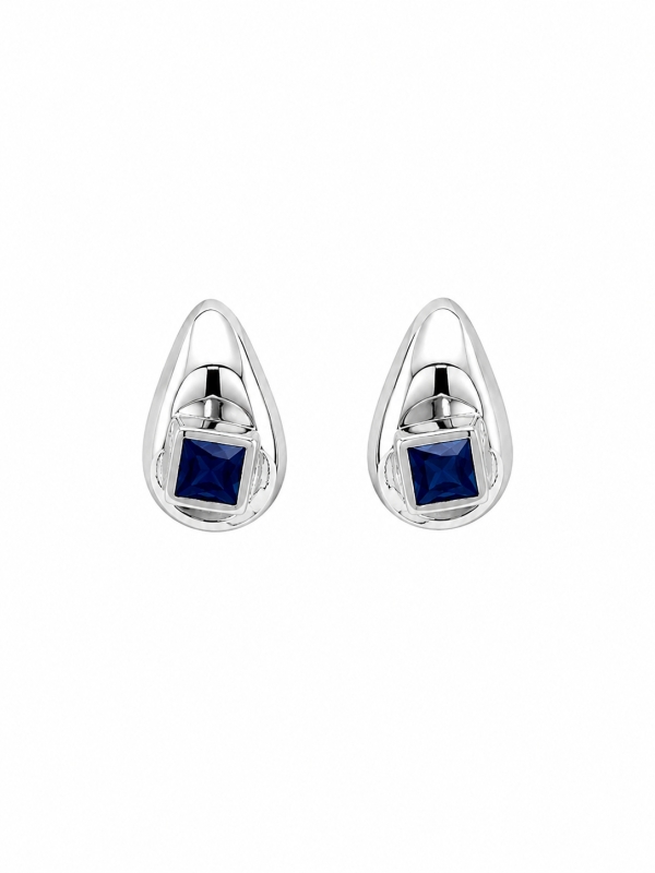 Acquista ora orecchini goccia con zircone quadrato blu su elefantebianco.jewelry