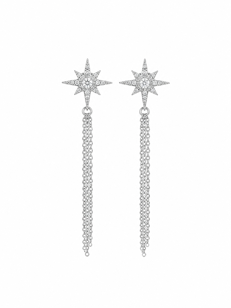 Acquista ora orecchini stella polare tre fili pendenti su elefantebianco.jewelry