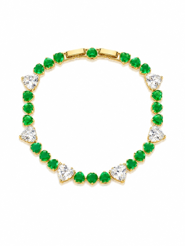Acquista ora bracciale tutti cuori smaltati con zirconi cuore su elefantebianco.jewelry