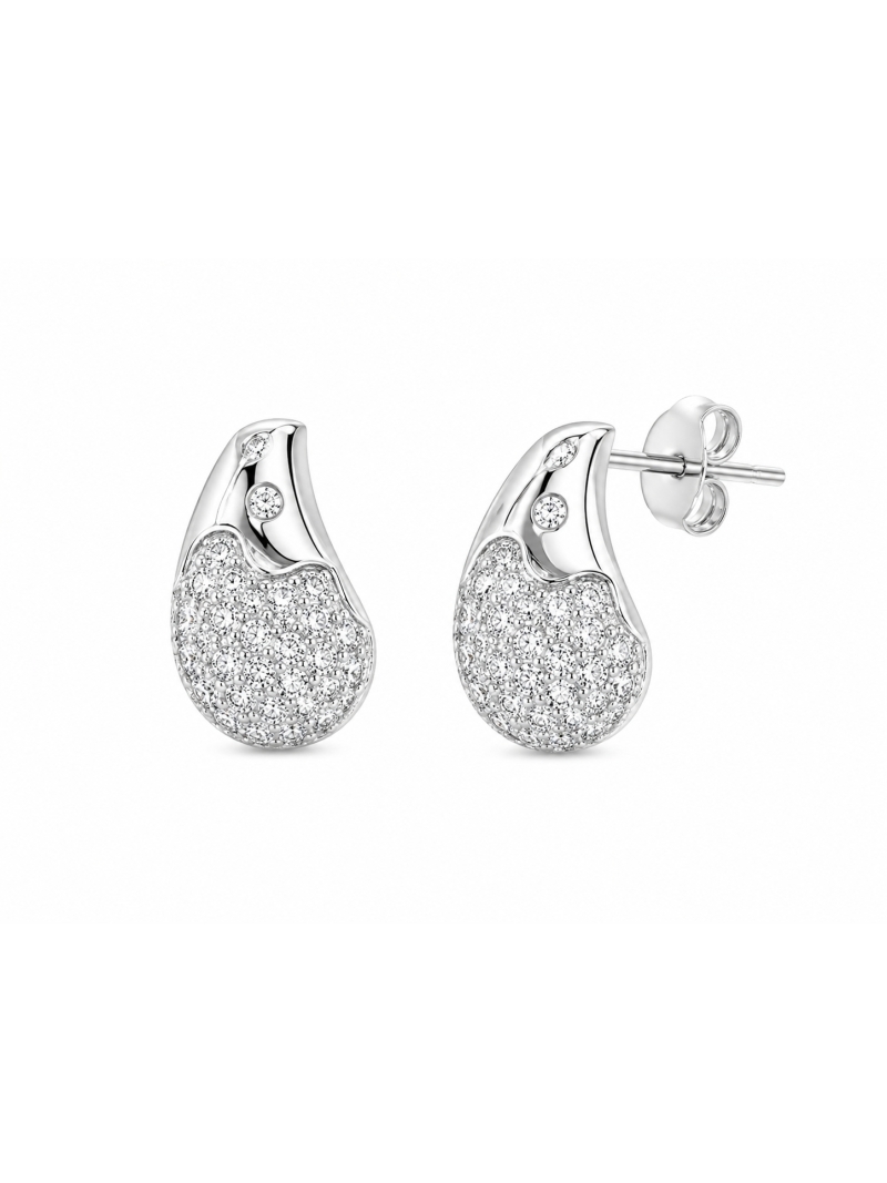Acquista ora orecchini goccia con zirconi bianchi su elefantebianco.jewelry