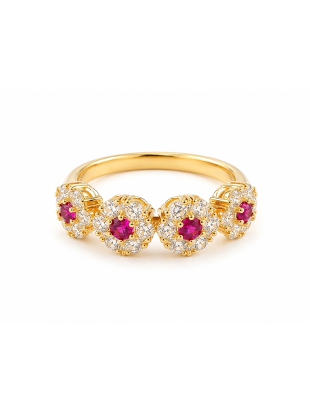 Acquista ora anello quattro fiori oro su elefantebianco.jewelry 2