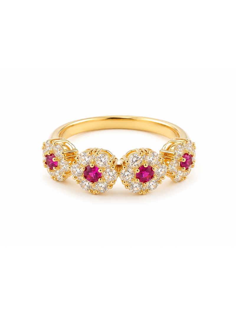 Acquista ora anello quattro fiori oro su elefantebianco.jewelry