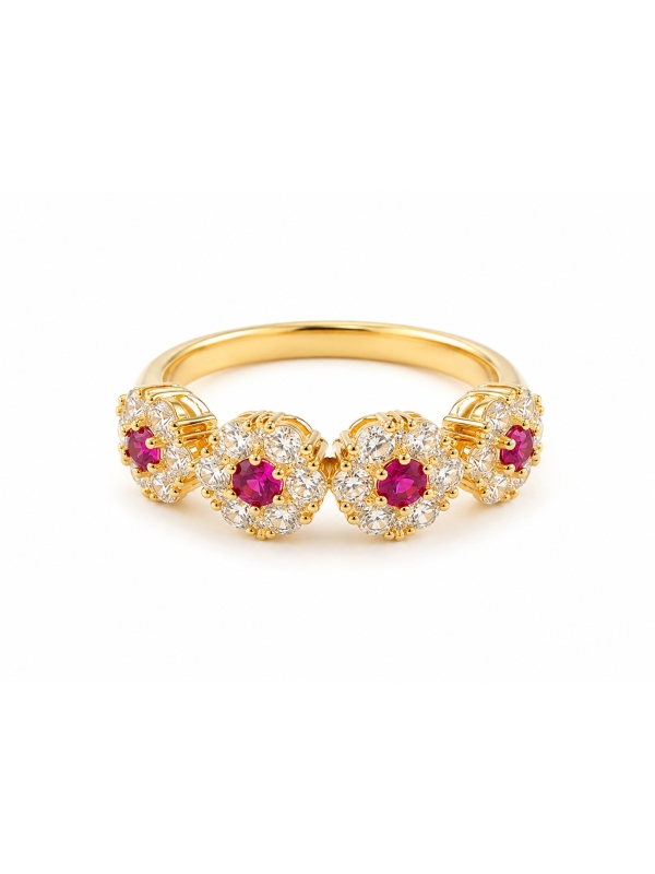 Acquista ora anello quattro fiori oro su elefantebianco.jewelry