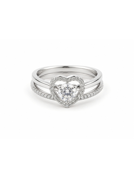 Acquista ora anello con punto luce e cuore vuoto su elefantebianco.jewelry