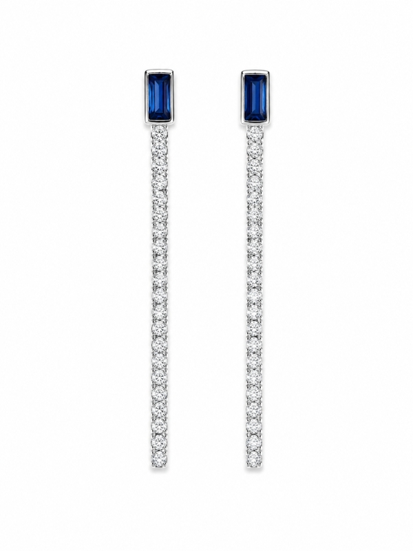 Acquista ora orecchino tennis con baguette su elefantebianco.jewelry